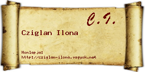 Cziglan Ilona névjegykártya